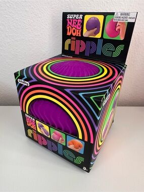 Super NeeDoh RIPPLES - Purple - Sensory Squishy Wavy Groovy Glob Fidget Toy, New
